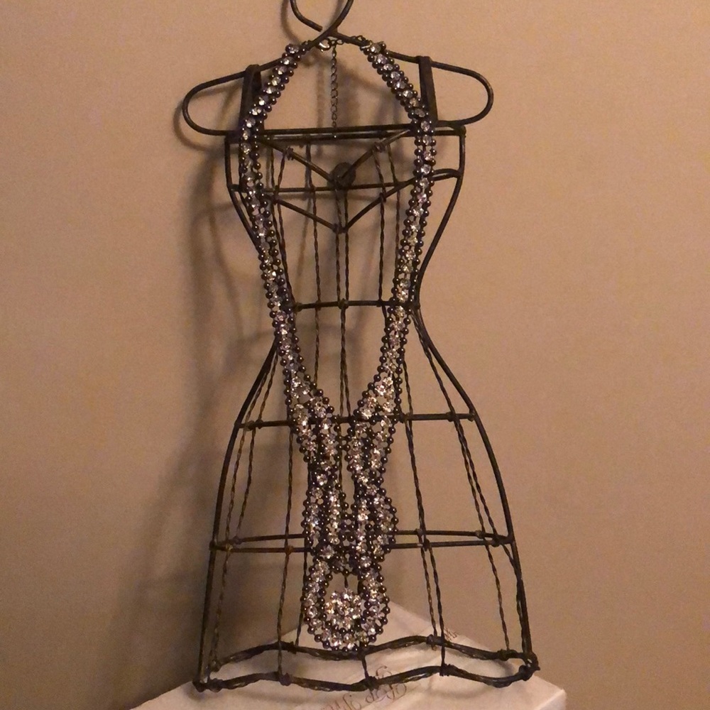 Statement Necklace- rhinestone and gunmetal finish